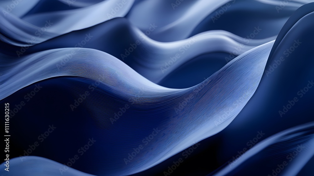 Obraz premium Abstract Blue Waves Digital Art Design
