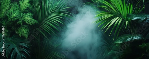 Ethereal humidity mist enveloping a serene landscape, creating a dreamlike atmosphere in nature's embrace.