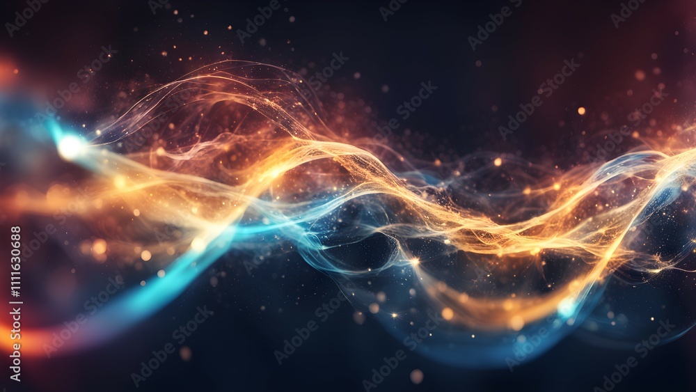 Fototapeta premium Abstract waves of light in vibrant colors creating a dynamic visual effect.