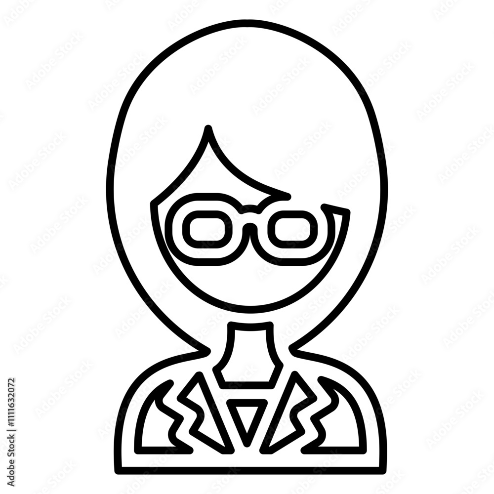 Scientist icon in line style Scientist icon in line style