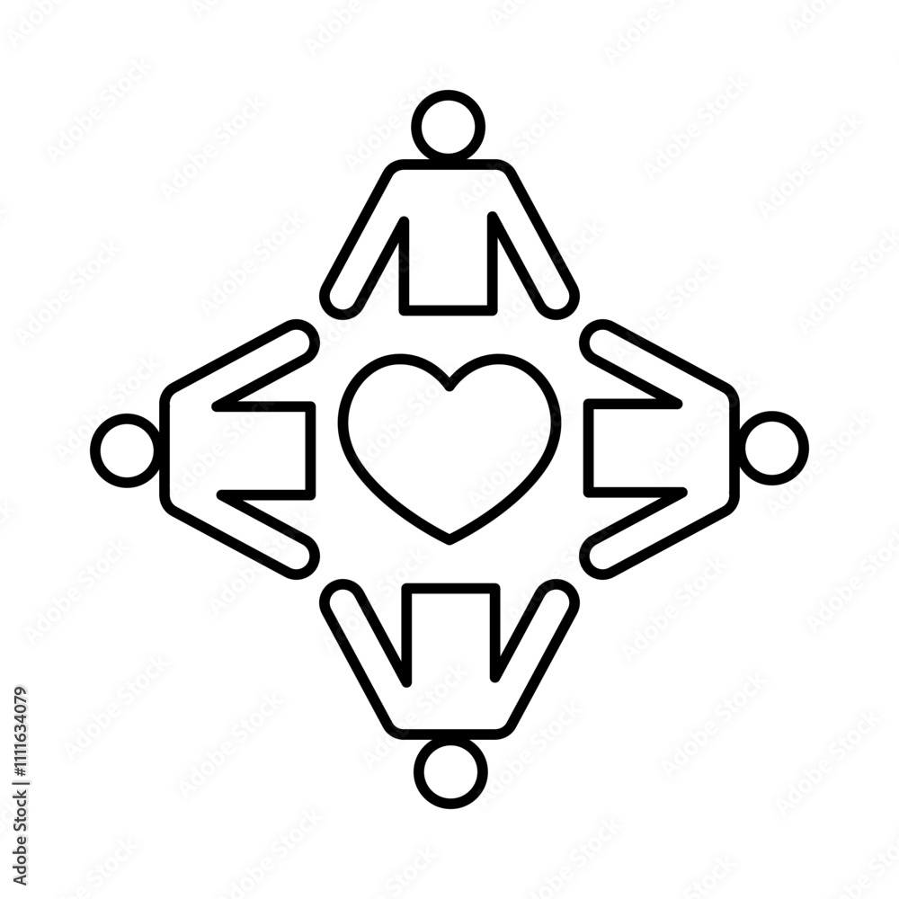 Fotografie Charity icon in line style