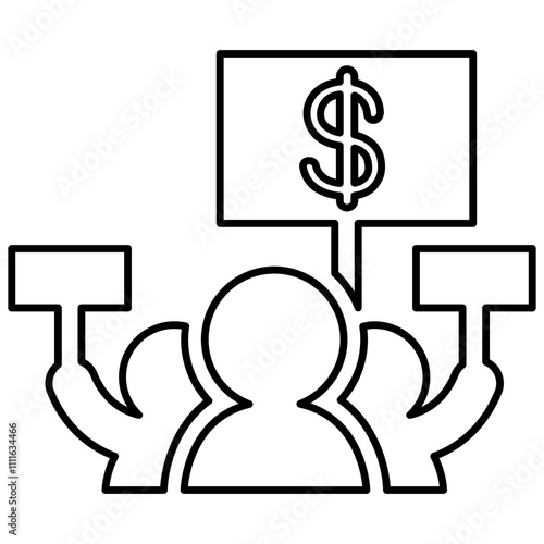 economic recession icon in line style