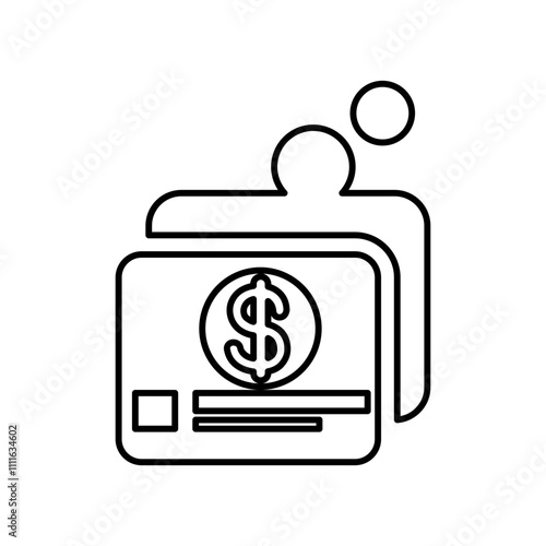 Credit card debt icon in line style