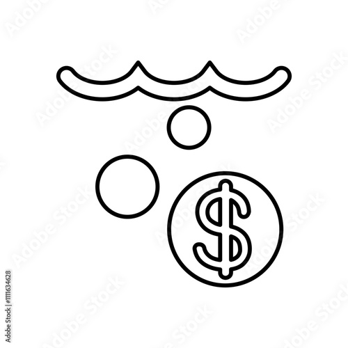 money loss icon in line style