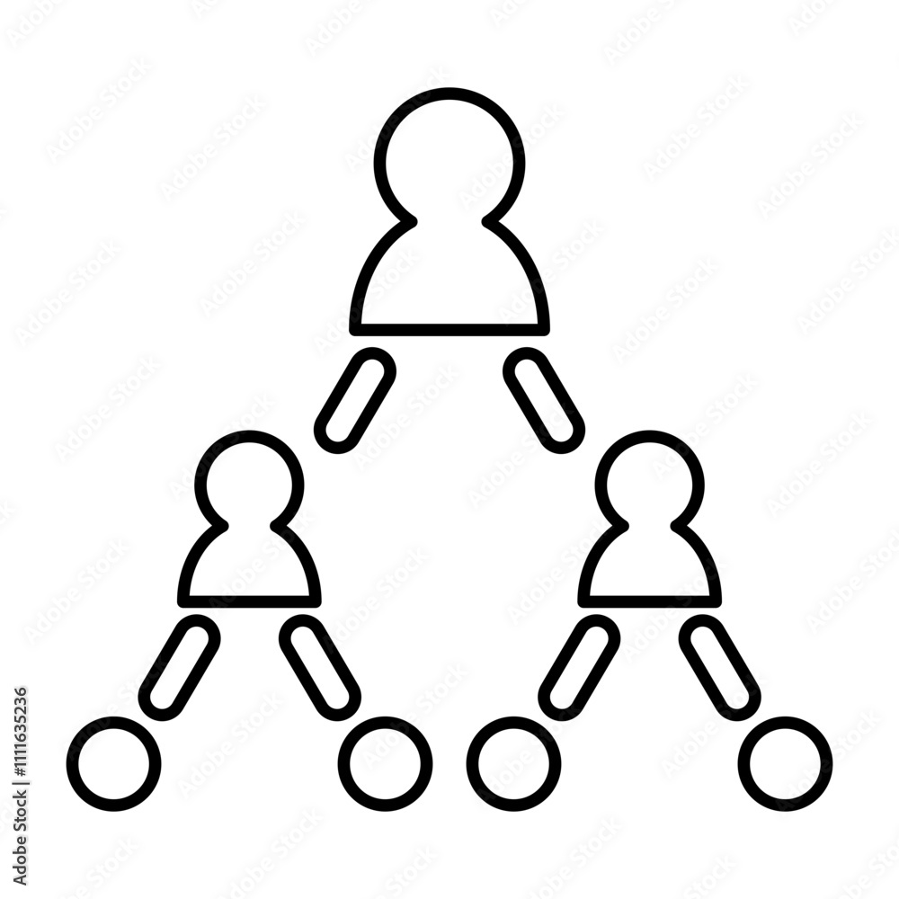 Obraz premium Organization chart icon in line style