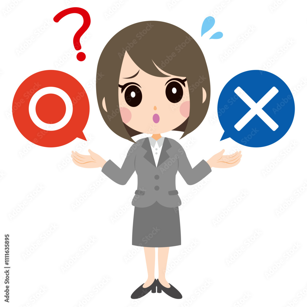 女性会社員マルバツ 女性会社員マルバツ