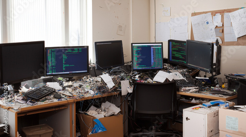 Cluttered Office Chaos: A d...