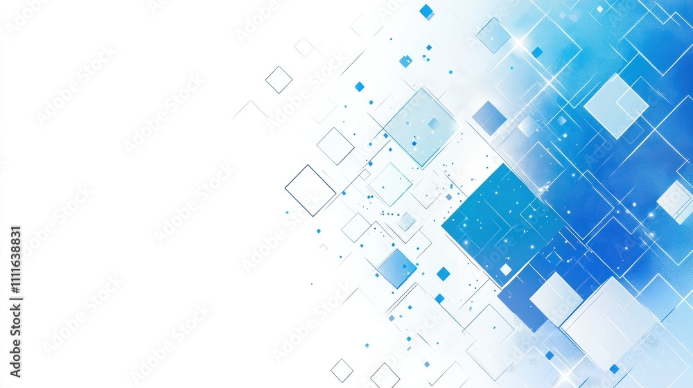 Abstract blue geometric shapes on a white background Abstract blue geometric shapes on a white background