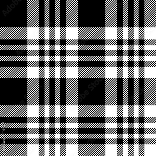 plaid tartan seamless repeat pattern. This is a black white checkered plaid vector illustration. Design for decorative,wallpaper,shirts,clothing,tablecloths,blankets,wrapping,textile,fabric,texture