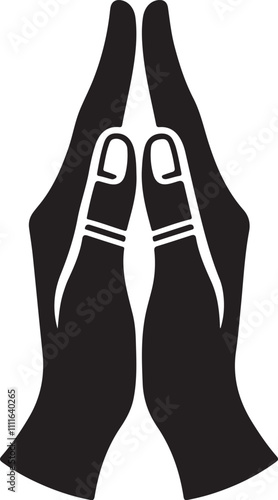 namaste hands silhouette vector art design for calming visuals.