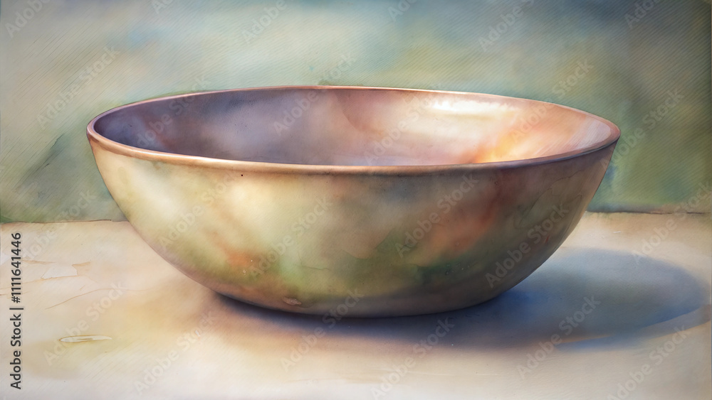 Iridescent ceramic bowl with watercolor glaze finish Iridescent ceramic bowl with watercolor glaze finish