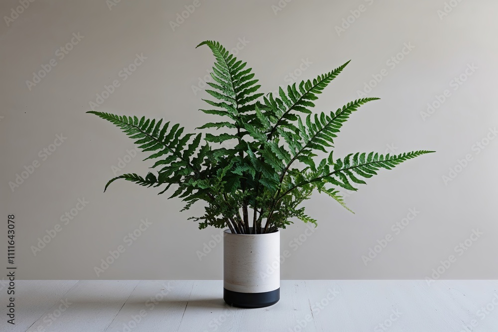 Stylish Minimalist Indoor Fern on Clear Background for Home Decor Stylish Minimalist Indoor Fern on Clear Background for Home Decor