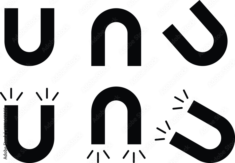 Magnet icon set png, power concept horseshoe shape with electromagnetic force field Magnet concept for business investment income and financial savings money making. Isolated on transparent background Magnet icon set png, power concept horseshoe shape with electromagnetic force field Magnet concept for business investment income and financial savings money making. Isolated on transparent background