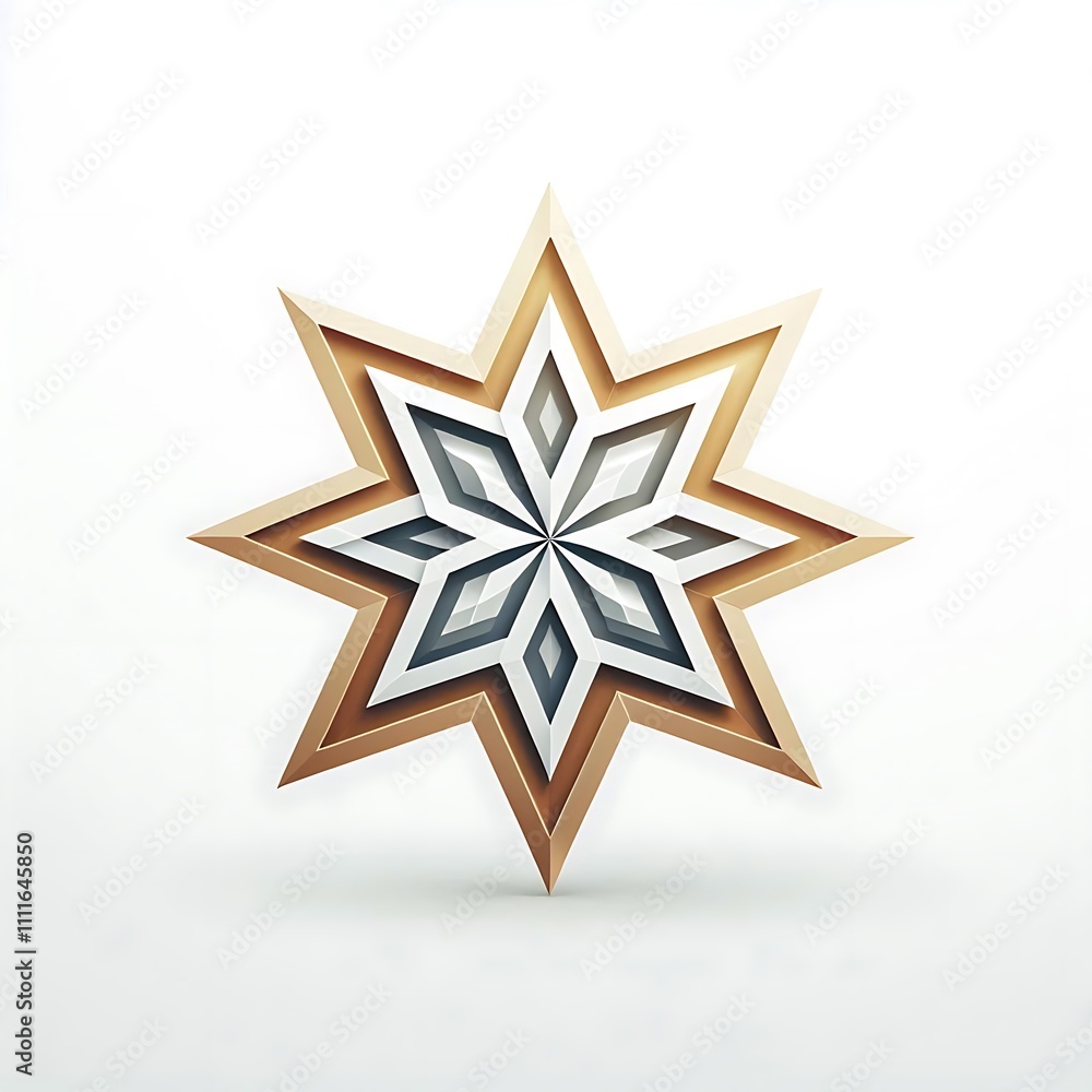 Geometric star design with layered textures. Geometric star design with layered textures.