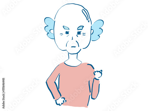 健康維持のためにウィーキングをする高齢者のベクターイラスト素材