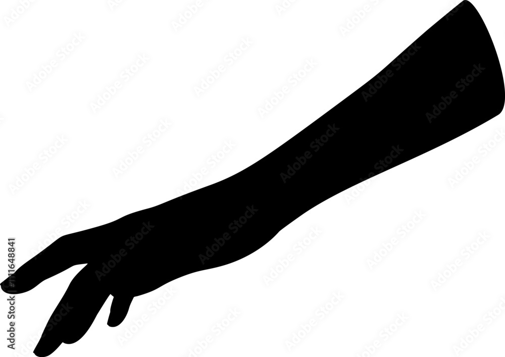 Human hand gesturing, detailed black silhouette. Human hand gesturing, detailed black silhouette.