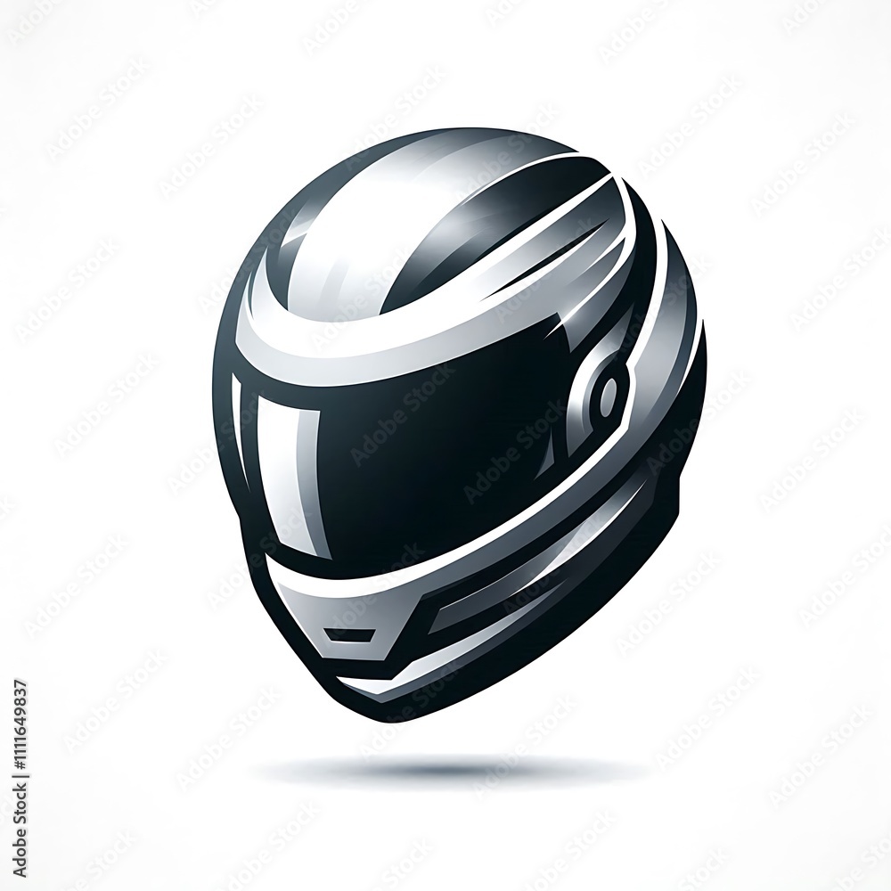 A stylized racing helmet illustration. A stylized racing helmet illustration.
