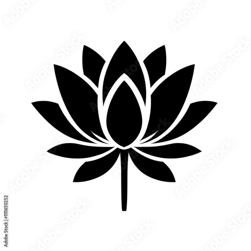 Black silhouette of a lotus flower.