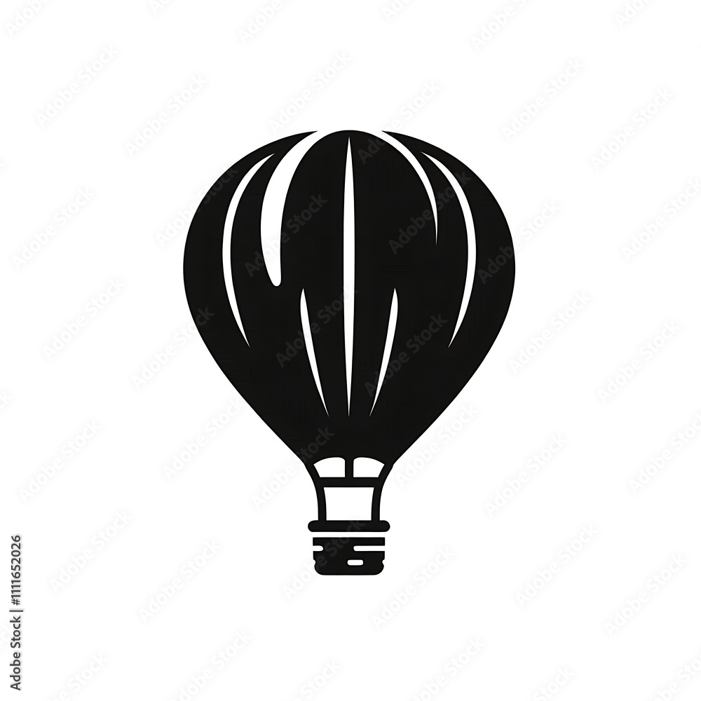 Silhouette of a hot air balloon design. Silhouette of a hot air balloon design.