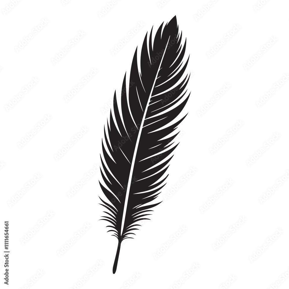 Fototapeta premium Unique ink feather graphic ideal for artistic branding.