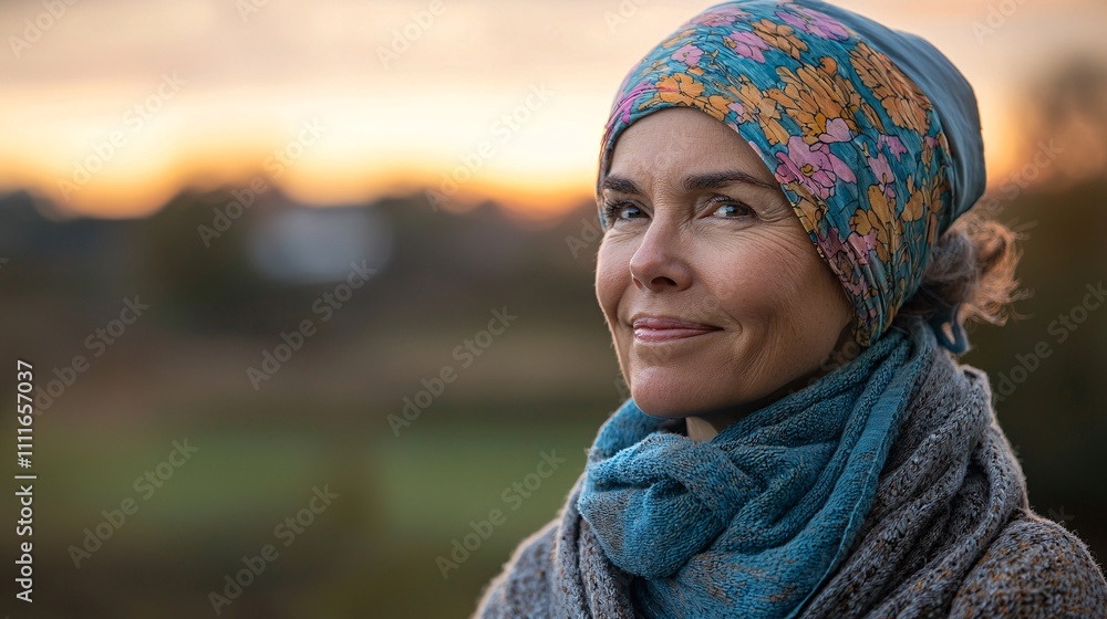 A peaceful setting with a cancer survivor meditating to strengthen mental health and resilience Stock Photo with side copy space A peaceful setting with a cancer survivor meditating to strengthen mental health and resilience Stock Photo with side copy space