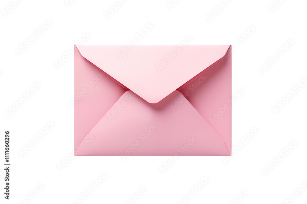 Pink paper mail envelope isolated on transparent background. Generative ai Pink paper mail envelope isolated on transparent background. Generative ai