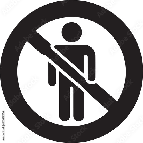 no entry icon silhouette vector, ideal for digital projects and presentations.