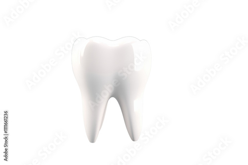 3d white tooth isolated on transparent background. Generative ai