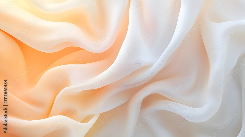 Fototapeta premium Soft Peach and White Fabric Draped Beautifully