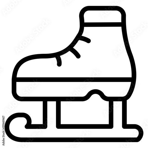 Ice skating shoes Line Icon