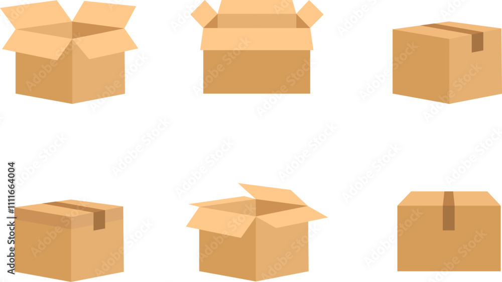 Cardboard box, box icon, packaging box isolated on white background. Vector, cartoon illustration. Vector. Cardboard box, box icon, packaging box isolated on white background. Vector, cartoon illustration. Vector.