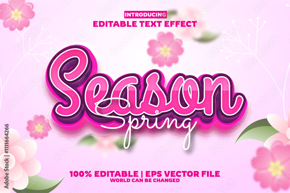 Season Spring editable text effect in modern trend style Season Spring editable text effect in modern trend style