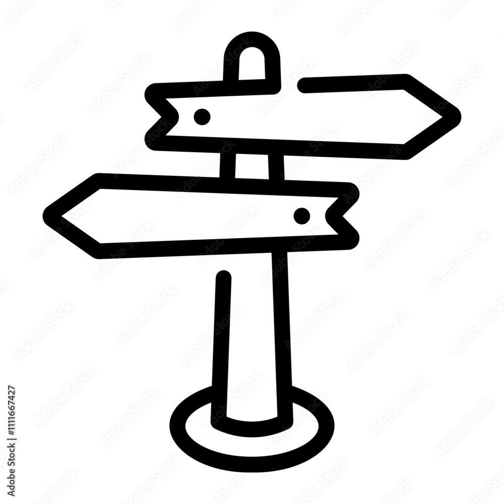 direction sign Line Icon direction sign Line Icon