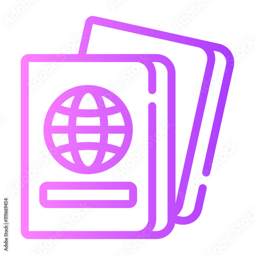 passport Line Gradient Icon