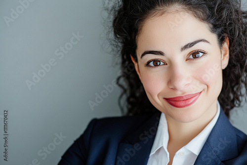 Confident woman smiling in professional attire