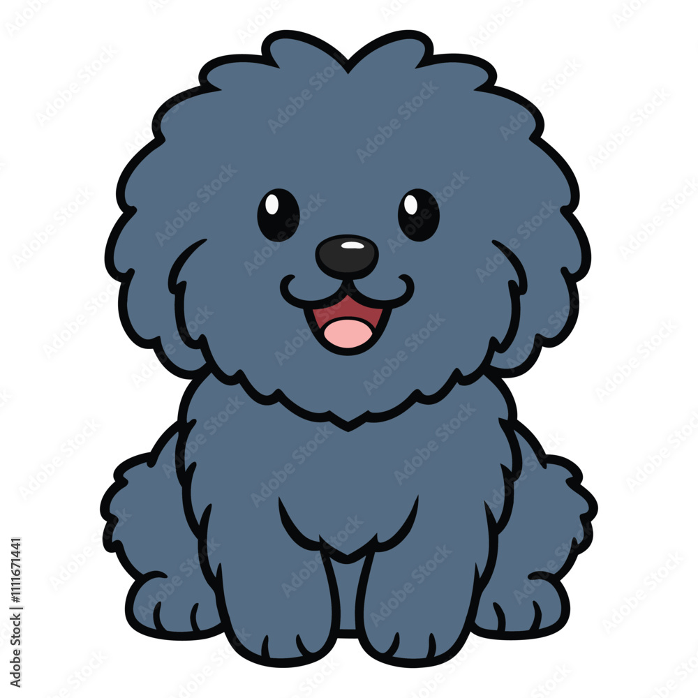Cute Baby Cartoon Puli Dog Sitting Clipart Illustration Cute Baby Cartoon Puli Dog Sitting Clipart Illustration