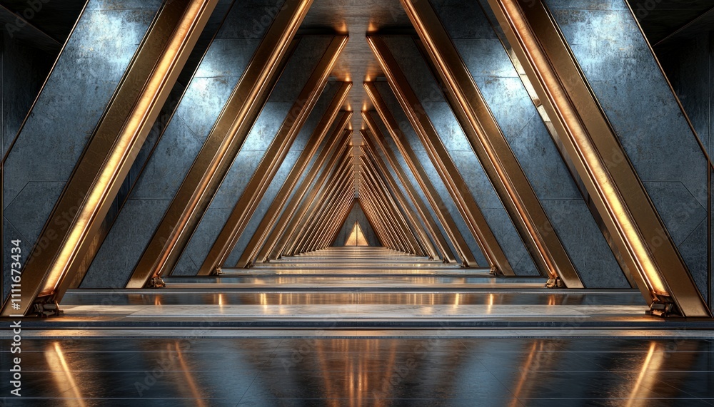 Golden Triangular Corridor Modern Architecture Design Golden Triangular Corridor Modern Architecture Design