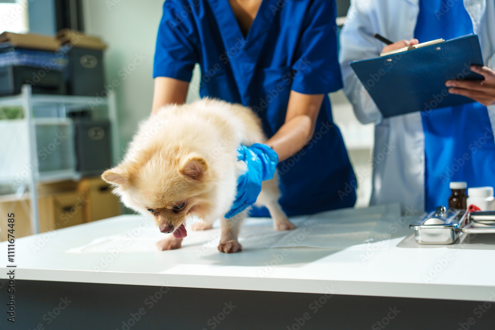 Ταπετσαρία Two female veterinarians are working at an animal hospital