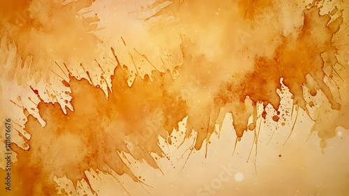 Golden watercolor splash background with abstract textures and artistic flow. seamless looping time-lapse 4K video background