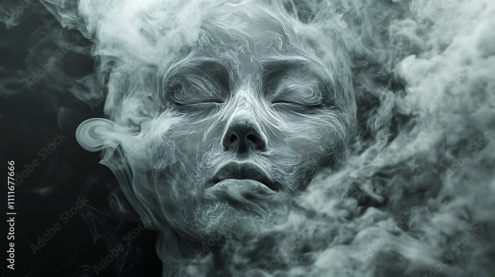 Ghostly Smoke Face Supernatural and Mysterious Apparition Ghostly Smoke Face Supernatural and Mysterious Apparition