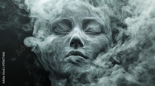 Ghostly Smoke Face   Supernatural and Mysterious Apparition photo