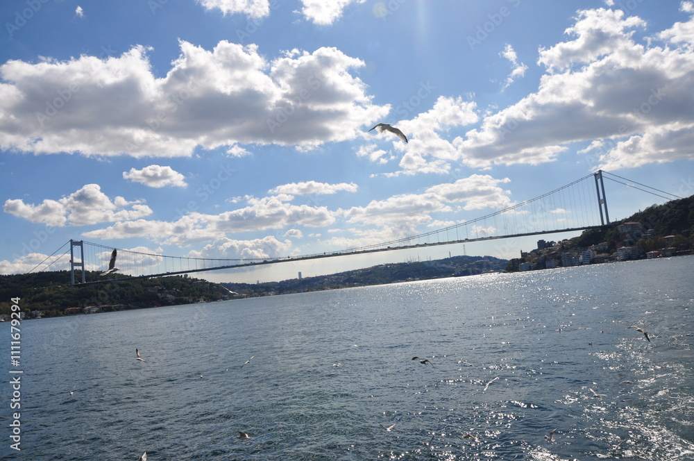 Fatih Sultan Mehmet Bosphorus Bridge in Istanbul, Turkey. Fatih Sultan Mehmet Bosphorus Bridge in Istanbul, Turkey.
