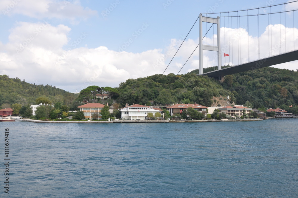 Fatih Sultan Mehmet Bosphorus Bridge in Istanbul, Turkey. Fatih Sultan Mehmet Bosphorus Bridge in Istanbul, Turkey.