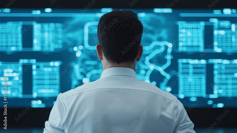 Logistic with control room concept. Professional analyzing data on a futuristic screen. Logistic with control room concept. Professional analyzing data on a futuristic screen.