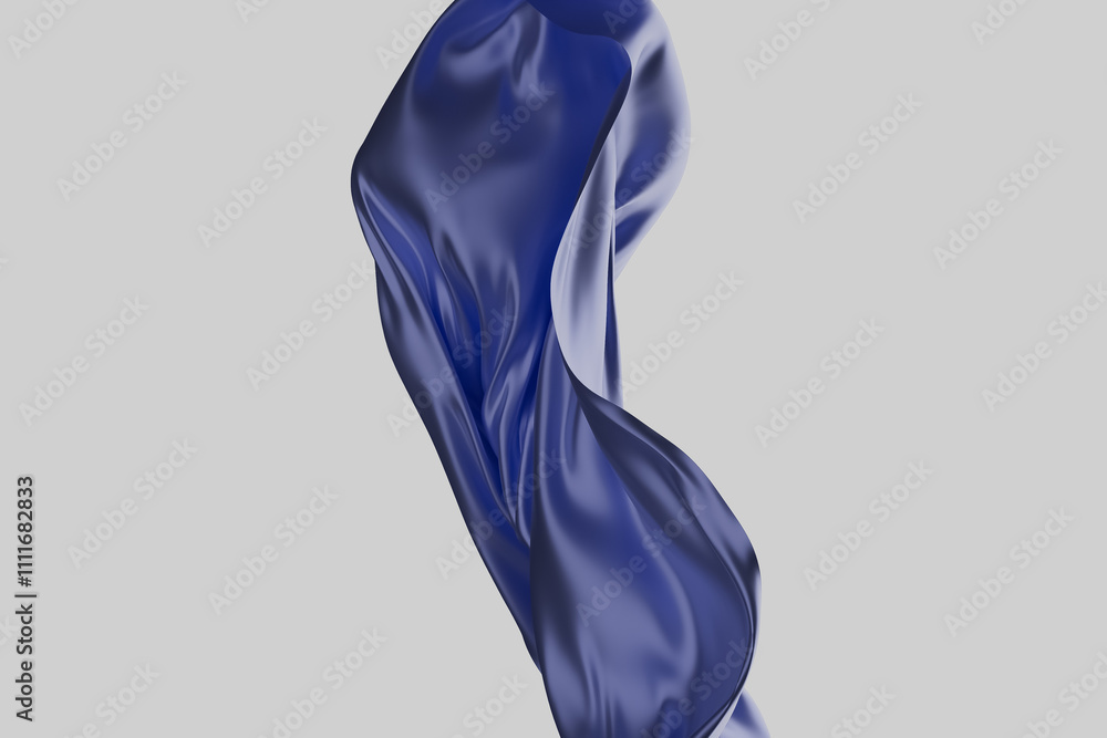 A blue fabric is shown in a white background A blue fabric is shown in a white background