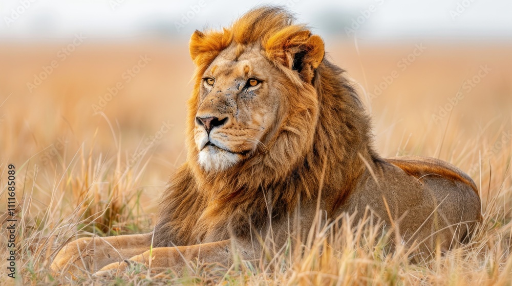 wild animal lion, king of the jungle in grasslands, bushes and open woodlands, concept of wild animal life wild animal lion, king of the jungle in grasslands, bushes and open woodlands, concept of wild animal life