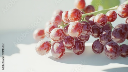 Close up of fresh Grapes on a rustic wooden Table