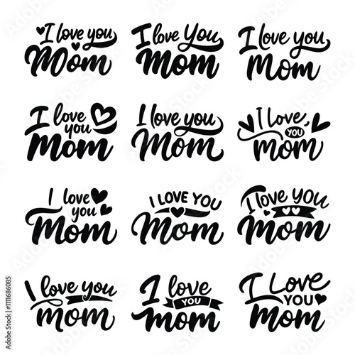 Wallpaper Mural I Love You Mom - Beautiful Lettering and Calligraphy Artwork Torontodigital.ca