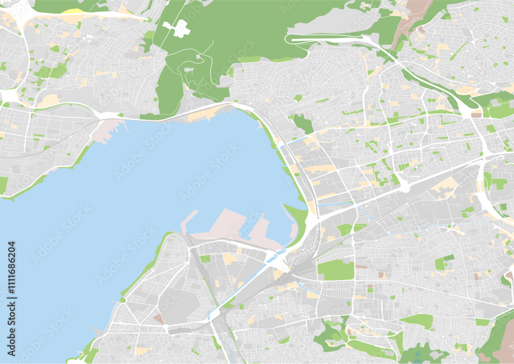 Naklejka premium vector city map of Izmir, Turkey