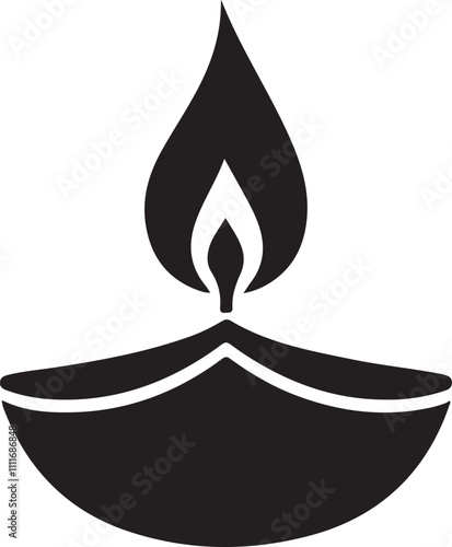 diya lamp silhouette vector perfect for graphic projects celebrating tradition.